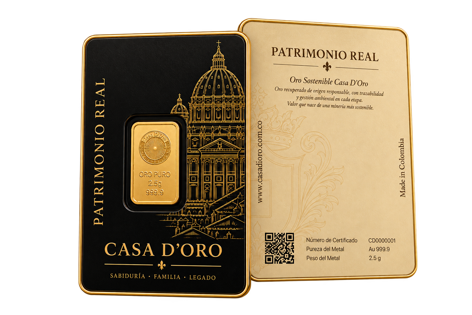 Lingote en Tarjeta 1g — Oro puro 999.9